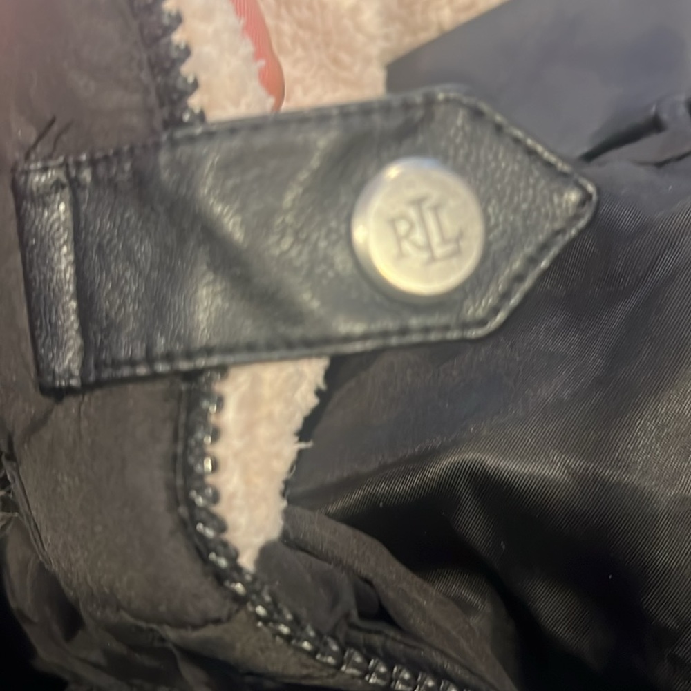 Lg Ralph Lauren black down coat with detachable fur hood - Picture 8 of 8